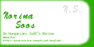 norina soos business card